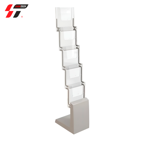 Буклетница А4 с металлическая черная