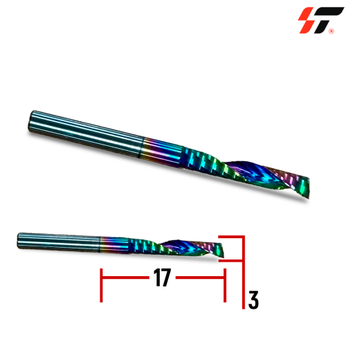 Фреза 1-х заходная (3*17*38) (стружка вверх)Цветная