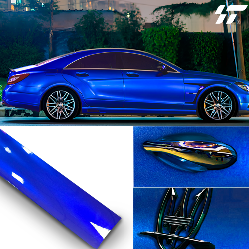 GM0002 Пленка глянцевый металлический сапфирово-синий (1,52*17м)