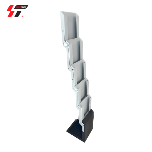 Буклетница  A4 прямая металическая серая