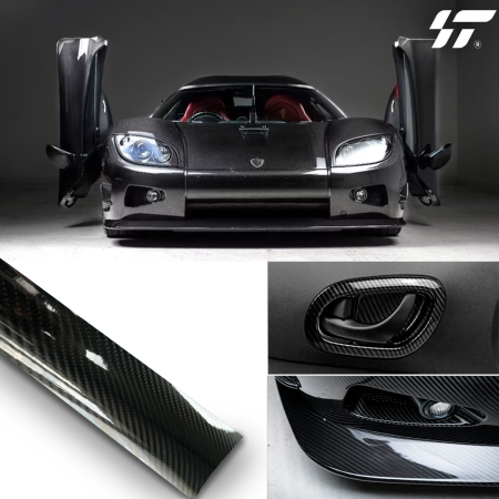 CF0002 Суперглянцевое углеродное волокно 6D 1,52 метражом 