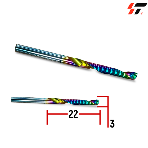 Фреза 1-х заходная (3.22*45)  (стружка вверх) цветная