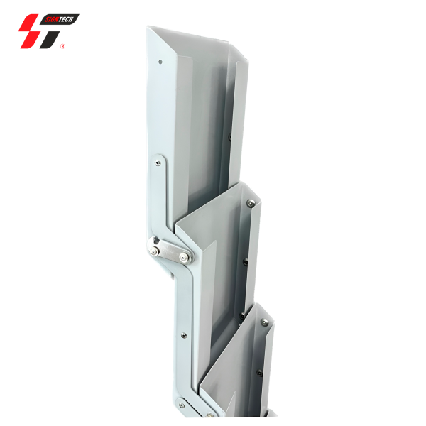 Буклетница А4 прямая металическая серая